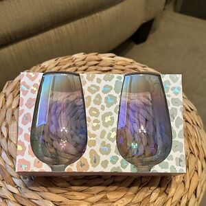 Dwell Studios iridescent stemless wine glasses